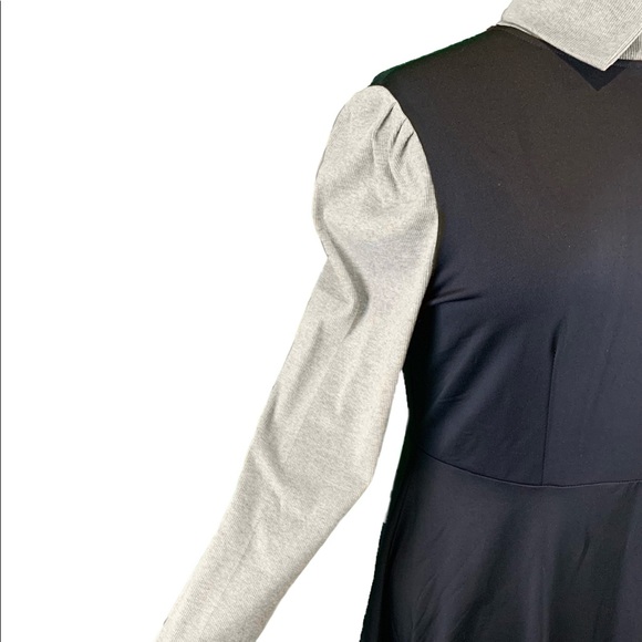 Tang Ling Rui Black A-line Military Style Long Sleeve Collar Dress Women's 4XL - Picture 4 of 6